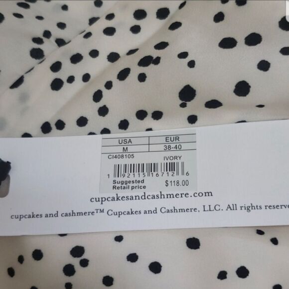 Cupcakes and cashmere dress, cream and black dots. size medium $118 NEW - Picture 3 of 3